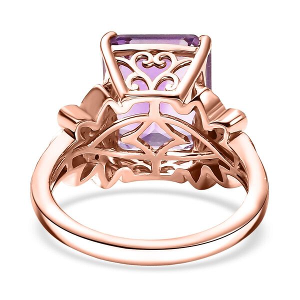 AAA Rose De France Amethyst, Afrikanischer Amethyst Ring 925 Silber 750 Ros&eacute;gold Vermeil (Gr&ouml;&szlig;e 19.00) ca. 6,22 ct image number 4