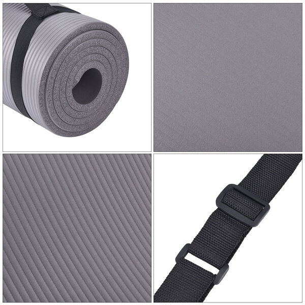 SOUL SMART - NBR Yoga Matte mit Riemen, Grau image number 5