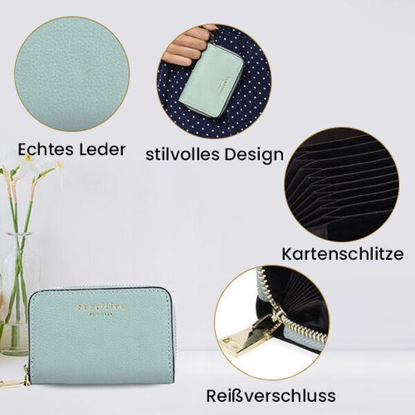 SENCILLEZ Kreditkartenetui aus echtem Leder image number 4