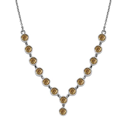 Citrin Halskette ca. 45 cm Edelstahl ca. 6,52 ct. image number 0