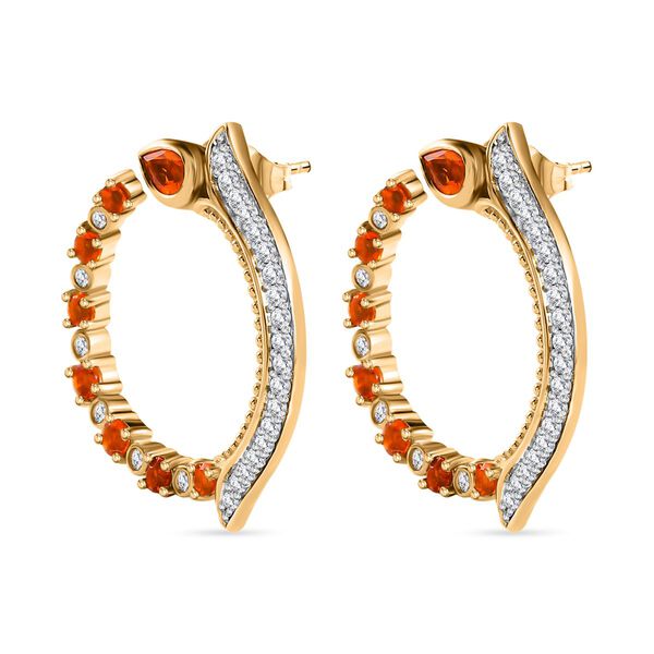 AA Salamanca Feueropal und Zirkon Ohrringe - 1,43 ct. image number 4