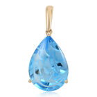 AAA Elektrisch-blauer Topas-Anhänger, zertifiziert und geprüft, 417 Gold ca. 9.10 ct