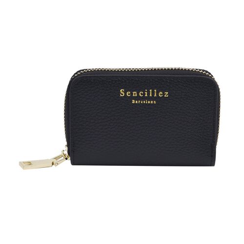SENCILLEZ Geldbörse aus 100% echtem Leder und RFID Schutz, Größe 12x2x8 cm, Schwarz image number 0