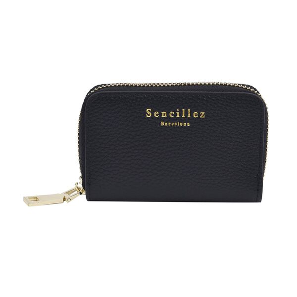 SENCILLEZ Geldbörse aus 100% echtem Leder und RFID Schutz, Größe 12x2x8 cm, Schwarz image number 0
