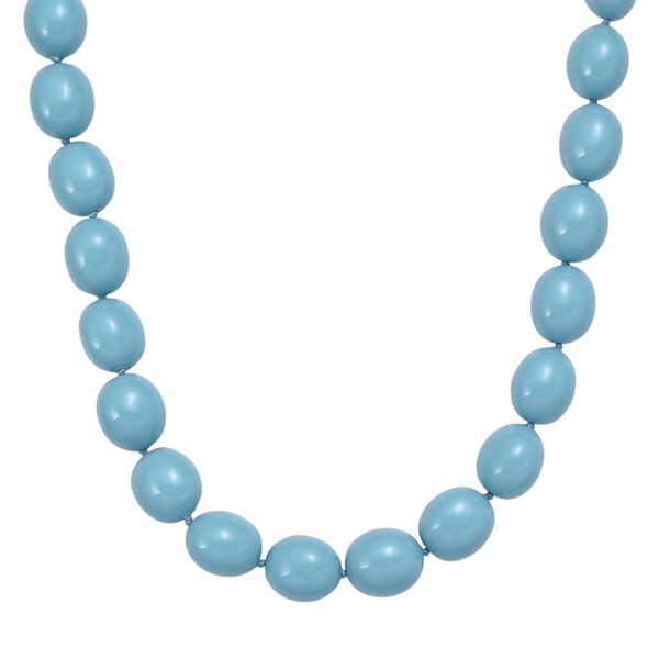 Sleeping Beauty t&uuml;rkisfarbene Oval Muschelkernperle 50cm Halskette und flexibles Armband image number 2