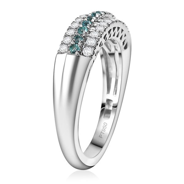 RHAPSODY zertifiziert und geprüft AAAA Paraiba Turmalin und VS-EF Diamant Ring in 950 Platin - 0,66 ct. image number 3