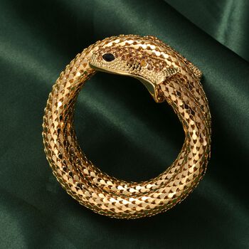 Kristall Schlange gewundenes Armband in Goldton - 1,70 ct.