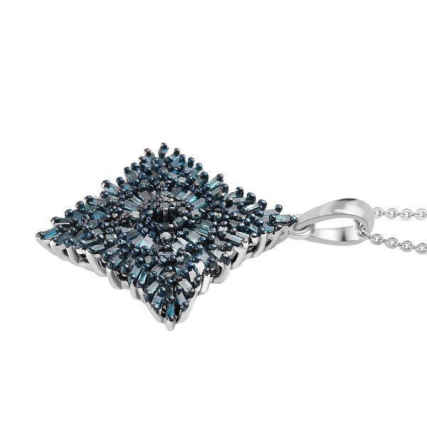 Blauer Diamant Anh&auml;nger mit 50cm Kette - 1 ct. image number 4