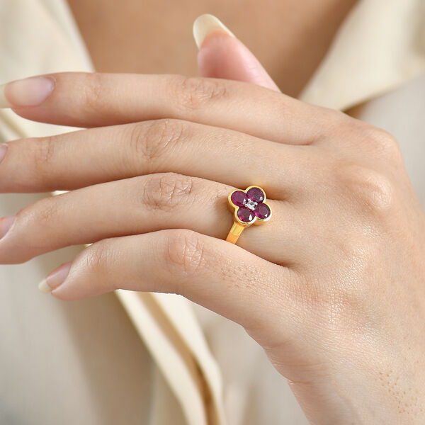 D'Joy afrikanischer Rubin und Zirkon Ring und Anh&auml;nger image number 3