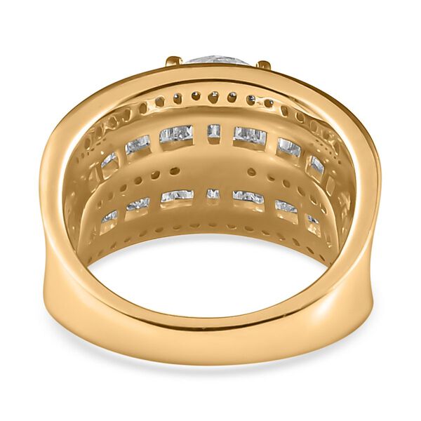 Moissanit Ringe 925 Silber Gelbgold Vermeil (Größe 18.00) ca. 3.59 ct image number 6