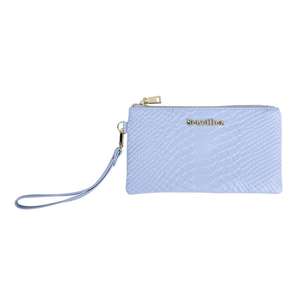 SENCILLEZ - 100% Leder Clutch, Hellblau image number 0