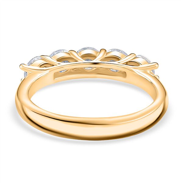 RADIANTA GRA zertifiziert Moissanit (D-VVS) Ring 925 Silber 750 Gelbgold Vermeil (Größe 19.00) ca. 1.15 ct image number 6