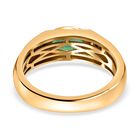 Kolumbianischer Smaragd, weißer Zirkon Ring 925 Silber Gelbgold Vermeil (Größe 18.00) ca. 0.80 ct image number 5