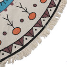 Handgewebter Teppich aus 100 % Baumwolle, 150 cm Durchmesser, Mandala Türkis image number 4