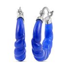 Blaue Jade Ohrringe 925 Silber rhodiniert ca. 18.50 ct