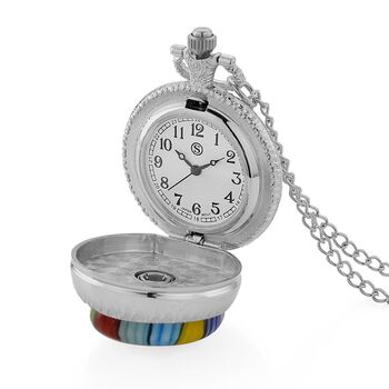 EXKLUSIVES ANGEBOT STRADA SPINNING Uhr mehrfarbiges Murano-Stil Glas mit Japanisches Uhrwerk 91.4 cm