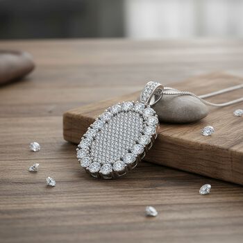 Moissanit Anh&auml;nger mit Kette ca. 45 cm, 925 Silber rhodiniert ca. 5.99 ct