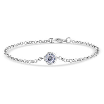 EVER TRUE 120 Facetten Moissanit Armband ca. 19 cm 316L Edelstahl ca. 0,97 ct.