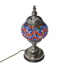 Orientalische Tischlampe aus Glas-Mosaik, handgefertigt, ca. 14x28 cm, Lila-Rot
