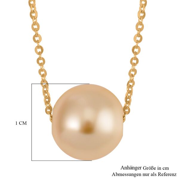 Goldene Muschelkernperle Halskette ca. 43 cm 925 Silber vergoldet image number 6