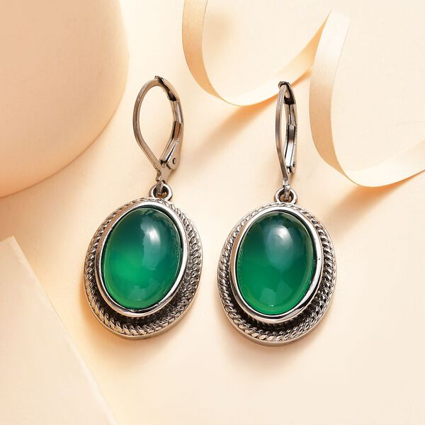 Grüne Onyx-Ohrringe image number 2