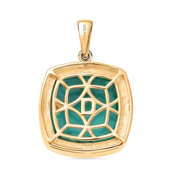 D'Joy Smaragd-Quarz Triplette Anh&auml;nger 925 Silber ca. 19.16 ct image number 5