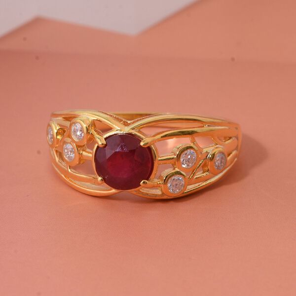 Afrikanischer Rubin  und Moissanit Ring - 1,56 ct. image number 1