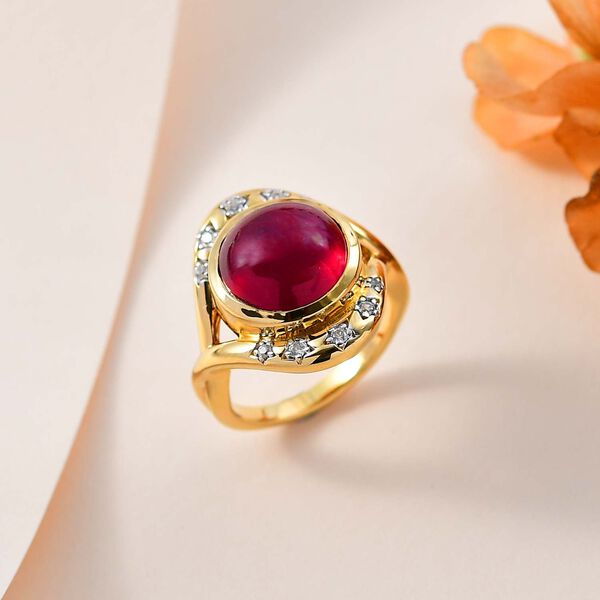 GP Celestial Dream Kollektion- Afrikanischer Rubin, Zirkon und blauer Saphir-Ring- 11,40 ct. image number 2