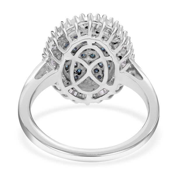 Diamantring mit blauen und weißen Diamanten, 1 ct. image number 4