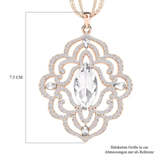 Weißer Kristall-Anhänger mit Kette in Roségoldton - 2 ct. image number 4