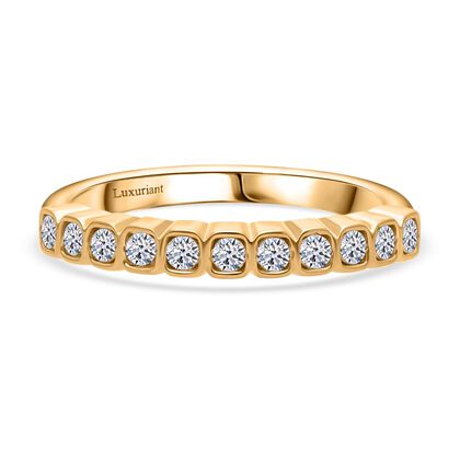 LUXURIANT DIAMOND - Lab Grown Diamant SI-GH Ring 925 Silber 750 Gelbgold Vermeil (Gr&ouml;&szlig;e 17.00) ca. 0.25 ct