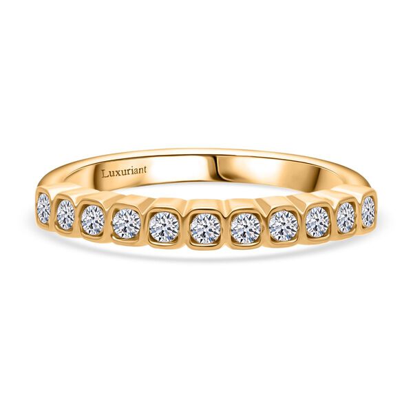 LUXURIANT SI Labor Diamant Ring, 925 Silber 750 Gelbgold Vermeil- 0,28 ct. image number 0