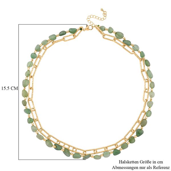Gr&uuml;ner Aventurin Halskette, flexibel, vergoldet ca. 130.00 ct image number 5