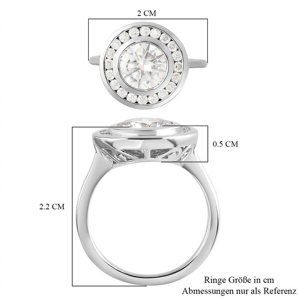 88 Facetten Moissanit-Ring, 925 Silber platiniert  ca. 2,16 ct image number 8
