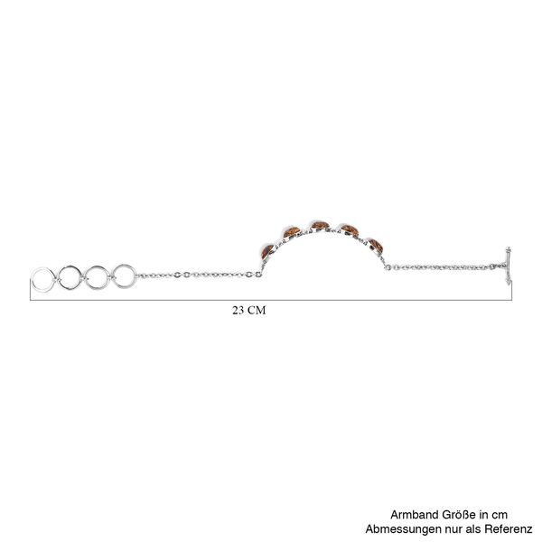 Skript Stein Armband mit Knebelverschluss, 19 cm, Edelstahl ca. 11,60 ct image number 5
