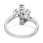 Tansanit Kreuz-Ring, 925 Silber platiniert  ca. 0,77 ct image number 5