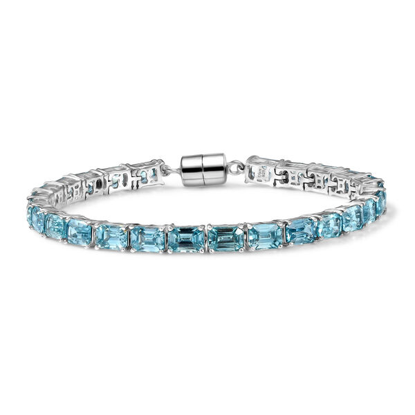 D'Joy AAA blaues Zirkon 19cm Armband - 30,97 ct.