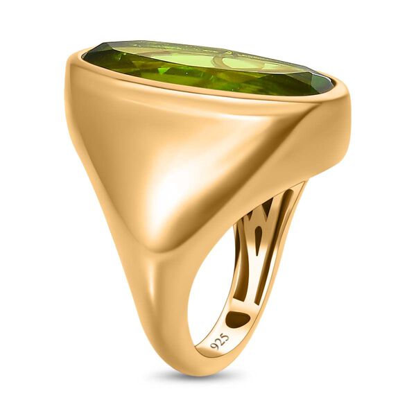 Chartreuse Quarz Ringe 925 Silber Gelbgold Vermeil (Gr&ouml;&szlig;e 16.00) ca. 6.86 ct image number 5