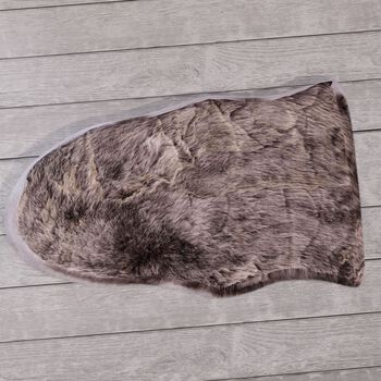 Kunstfell Teppich, Dunkelgrau