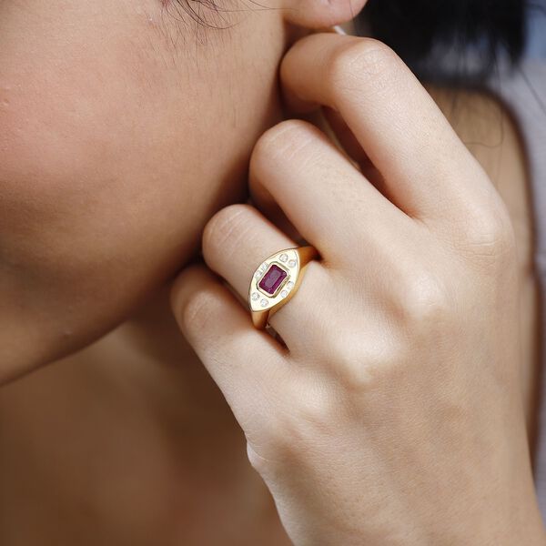 AA afrikanischer Rubin und Zirkon Ring - 0,93 ct. image number 3