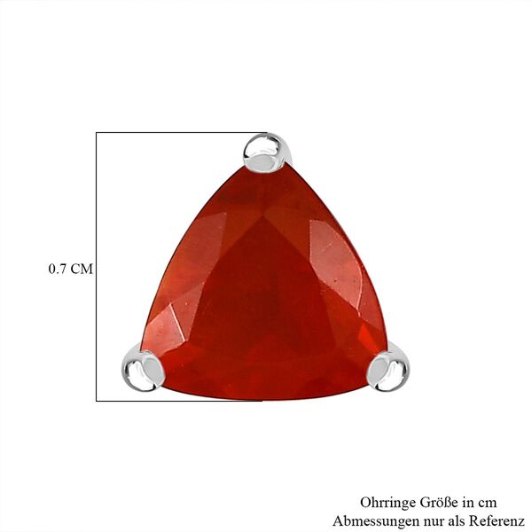 RHAPSODY AAAA mexikanische Kirschfeuer-Opal-Ohrstecker in 950 Platin - 1,11 ct. image number 4