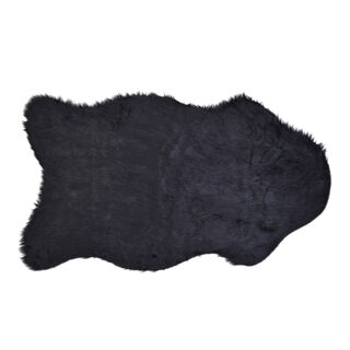 Premium Collection, Teppich aus Kunstfell, 100x180 cm, Schwarz