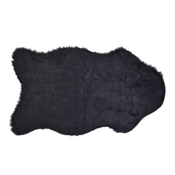 Premium Collection, Teppich aus Kunstfell, 100x180 cm, Schwarz