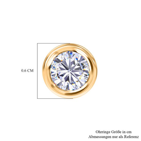 Moissanit Ohrringe 925 Silber 750 Gelbgold Vermeil ca. 0.46 ct image number 6