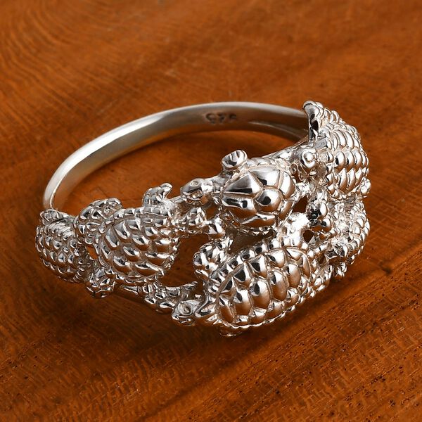 Royal Bali - 925 Silber Schildkröte Ring (Größe 17.00) ca. 5,50g image number 1