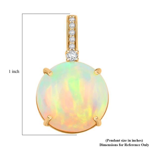 AAA Nat&uuml;rlicher, &auml;thiopischer Welo Opal, Wei&szlig;er Diamant Anh&auml;nger 585 Gold ca. 7,15 ct. image number 4
