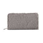 Luxus Kunstfell Brieftasche mit RFID-Schutz, 20x10x3 cm, Grau