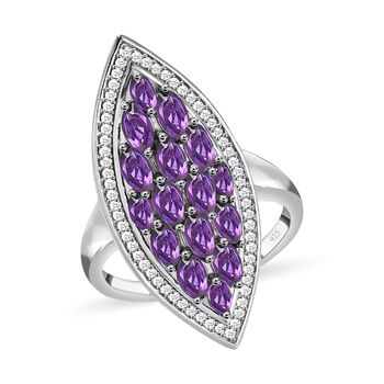 Afrikanischer Amethyst und Zirkon-Cocktail-Ring - 2,50 ct.