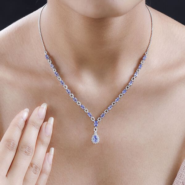 Tansanit und Zirkon 45cm Halskette - 5,02 ct. image number 3