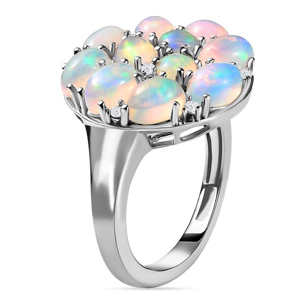 Natürlicher, äthiopischer Welo Opal Ring, 925 Silber platiniert (Größe 21.00) ca. 3.43 ct image number 5